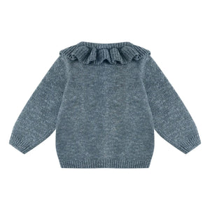 Quincy Mae - Bio-Strickjacke | Grau-Blau