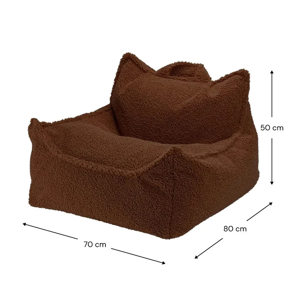 Wigiwama - Sillón de peluche marrón | Marrón oscuro