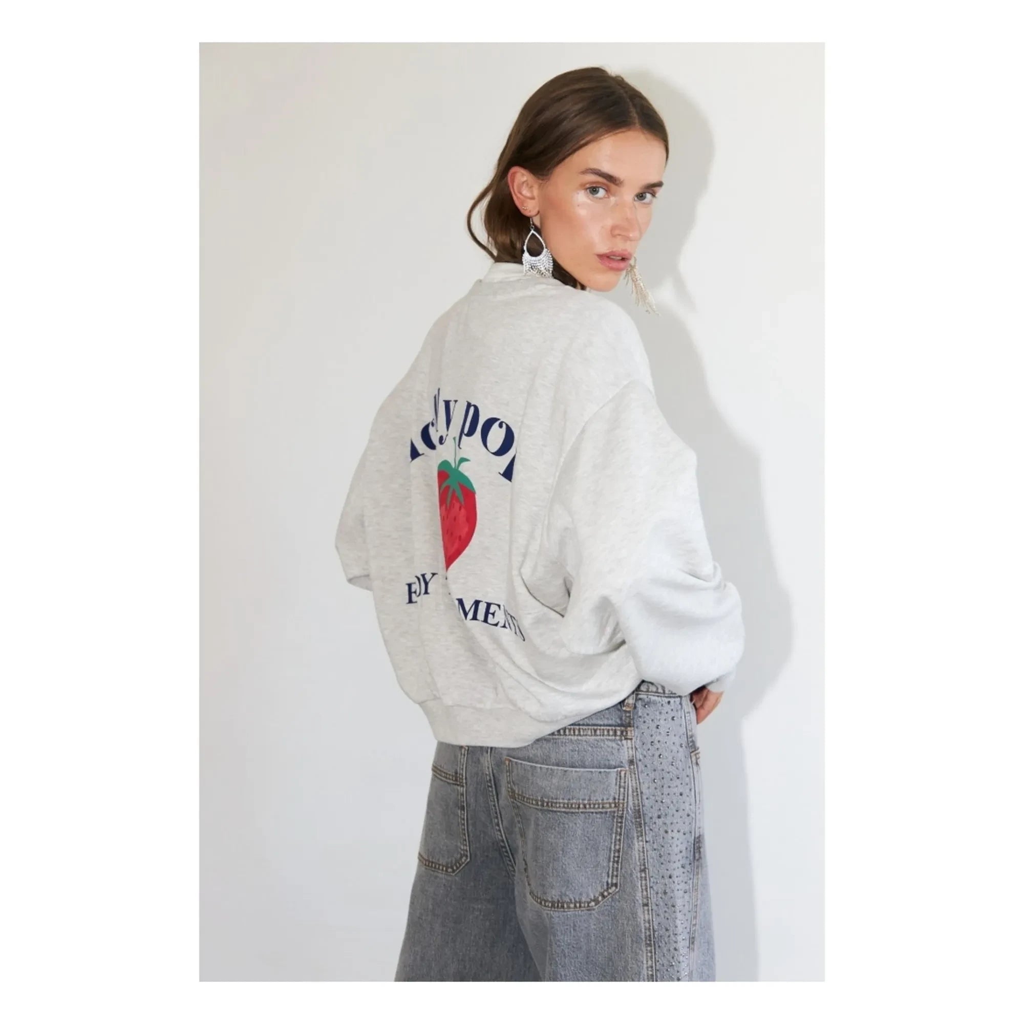 Lollys Laundry - Sydney Sweat Strawberry Pamuk | Gri