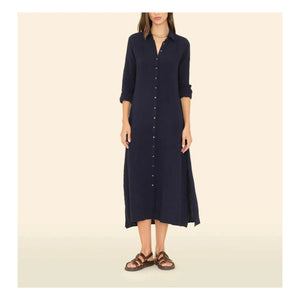 Xirena - Vestido de Gasa de Algodón Boden | Azul Oscuro