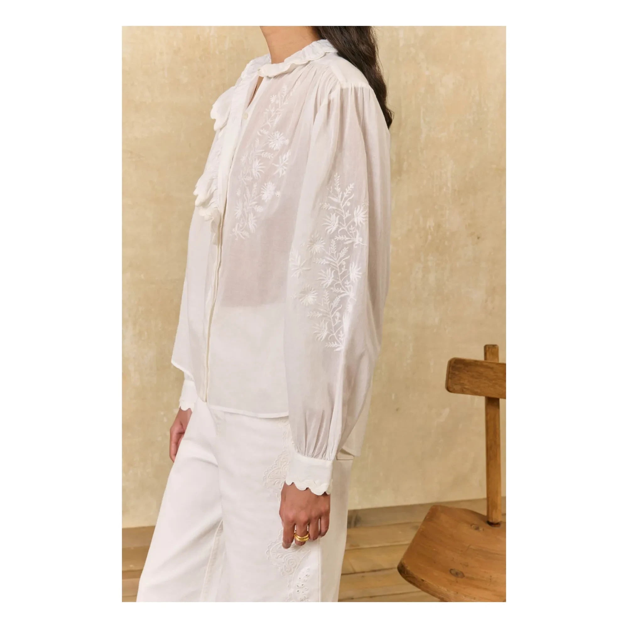 Louise Misha - Cora Bluse aus Bio-Baumwolle | Weiß