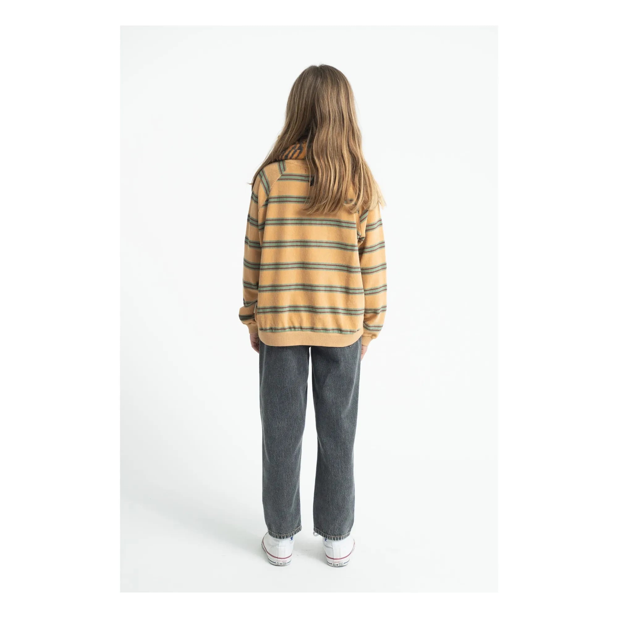 Piupiuchick - Çizgili Organik Pamuklu Sweatshirt | Sarı