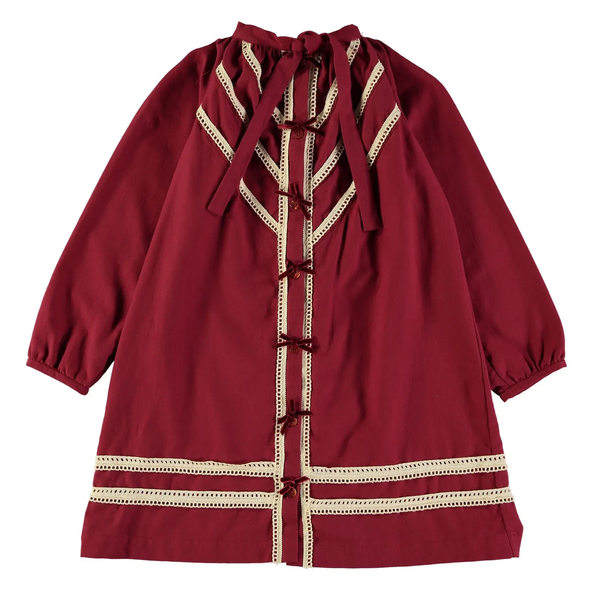 Risu Risu - Venice Elbise, Organik Pamuk | Bordo