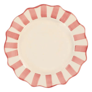 Anna + Nina - Çizgili tabak - 27 cm | Pembe