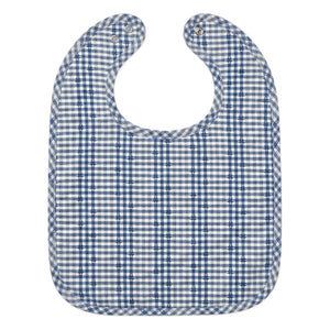 Editions Aimable - Lätzchen Bertille | Blaue Vichy-Baumwolle