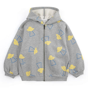 Bobo Choses - Organik Pamuklu Saucer Kapüşonlu Sweatshirt | Heather Gri