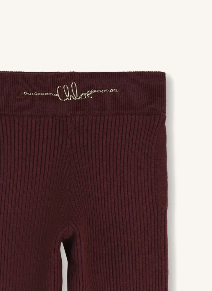Chloé - Strickhose aus Bio-Baumwolle | Plum
