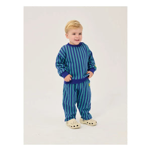 Bobo Choses - Organik pamuklu çizgili sweatshirt | Mavi