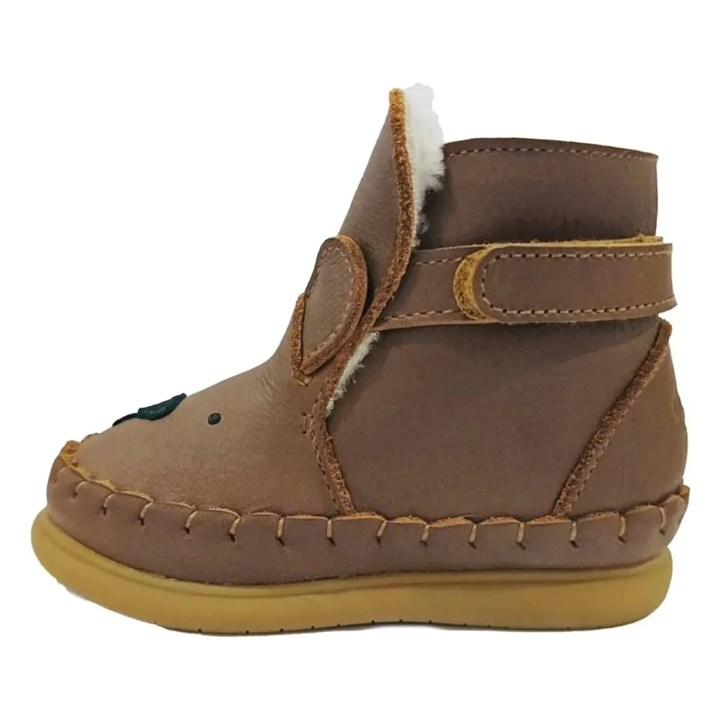 Donsje - Botas de piel con diseño de oso clásico | Marrón
