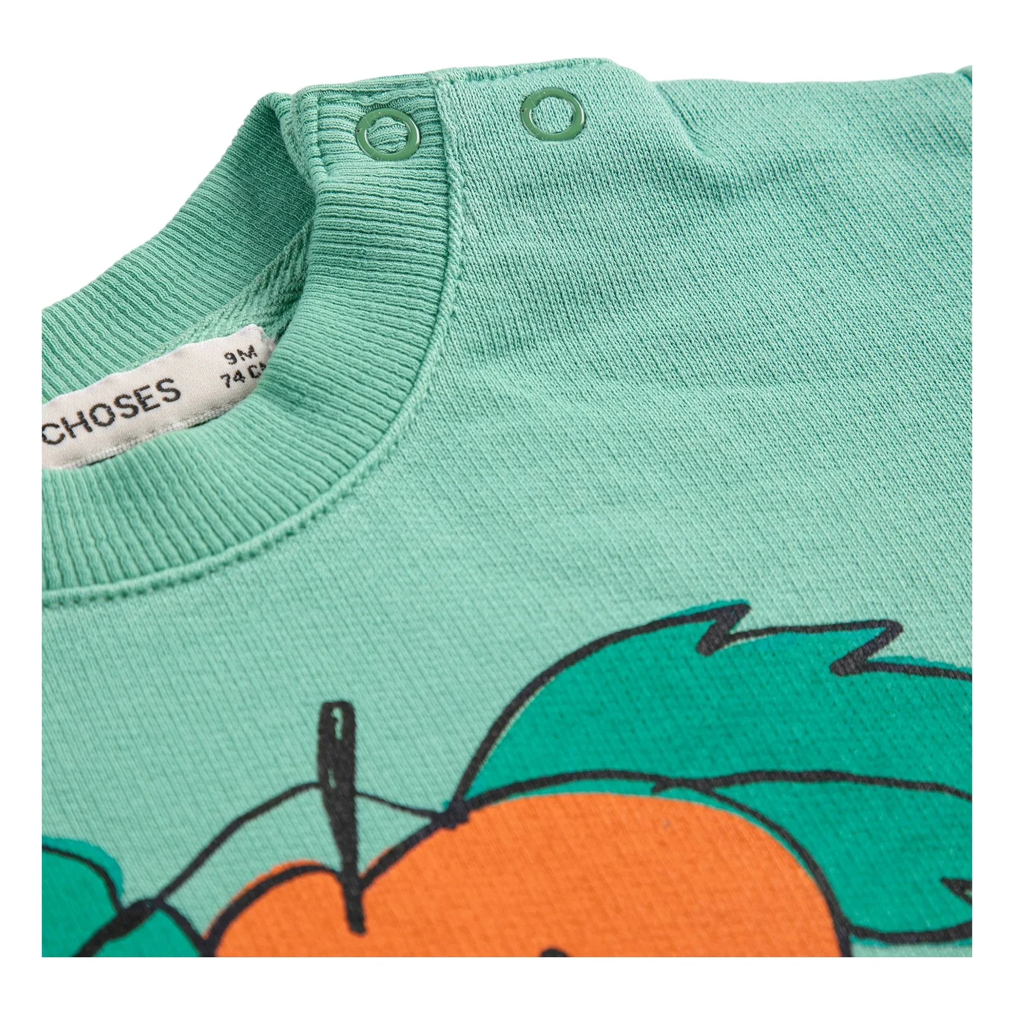 Bobo Choses - Turuncu organik pamuk sweatshirt | Yeşil