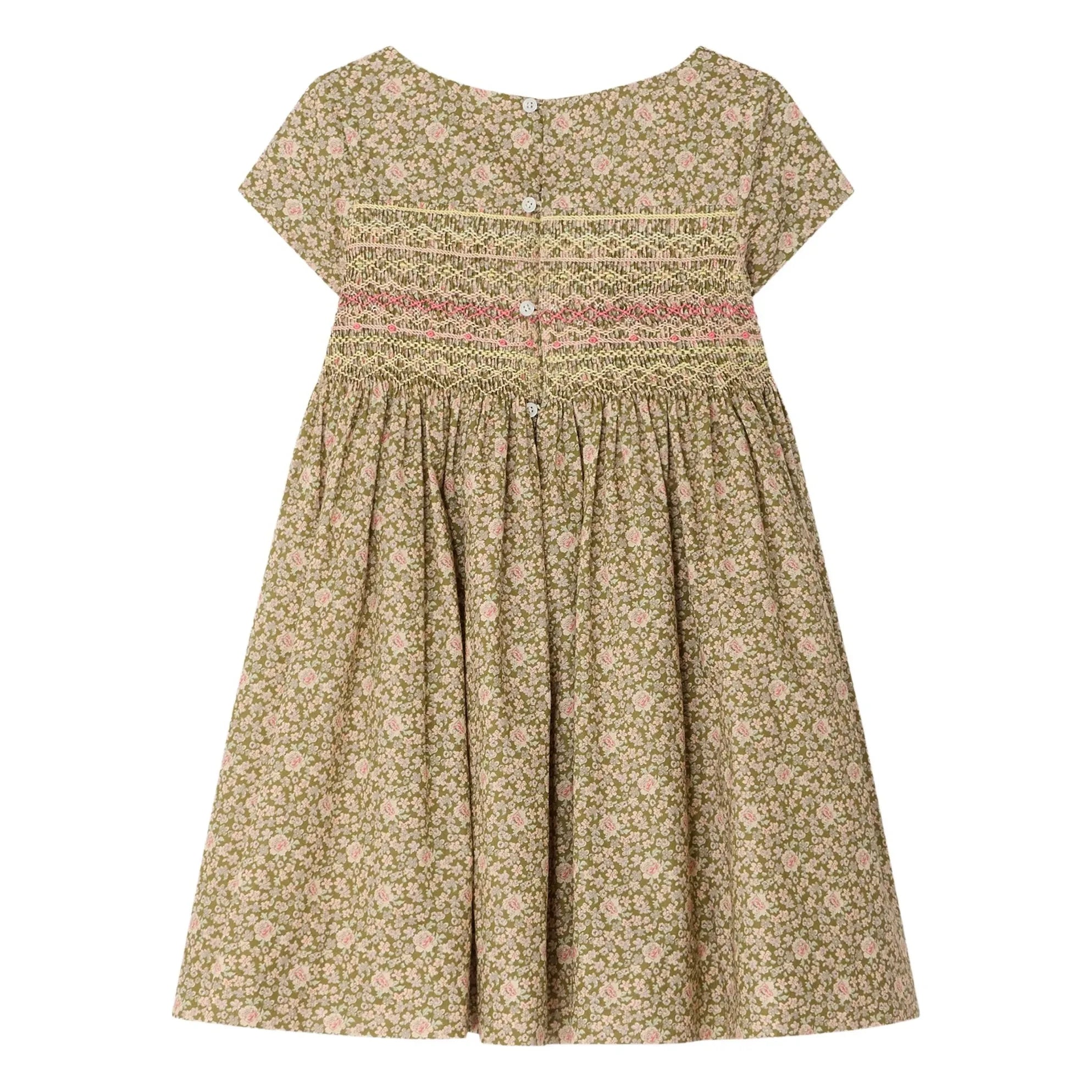 Bonpoint - Duchesse Liberty organik pamuk elbise | Yeşil