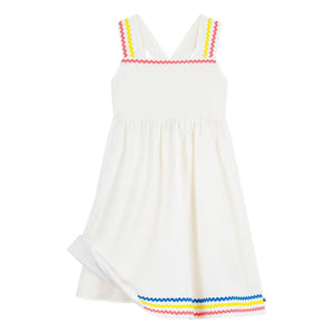 Petit Bateau - Organik Pamuk Poplin Askısız Elbise | Beyaz