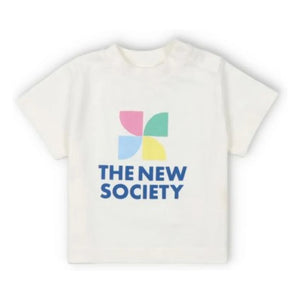 the new society - Mykonos Baby Logo T-Shirt | Ecru