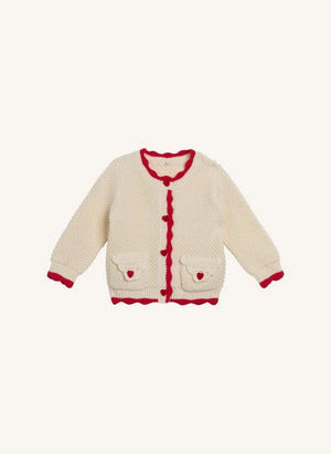 Stella McCartney Kids - Cardigan mit Herzmuster | Elfenbein