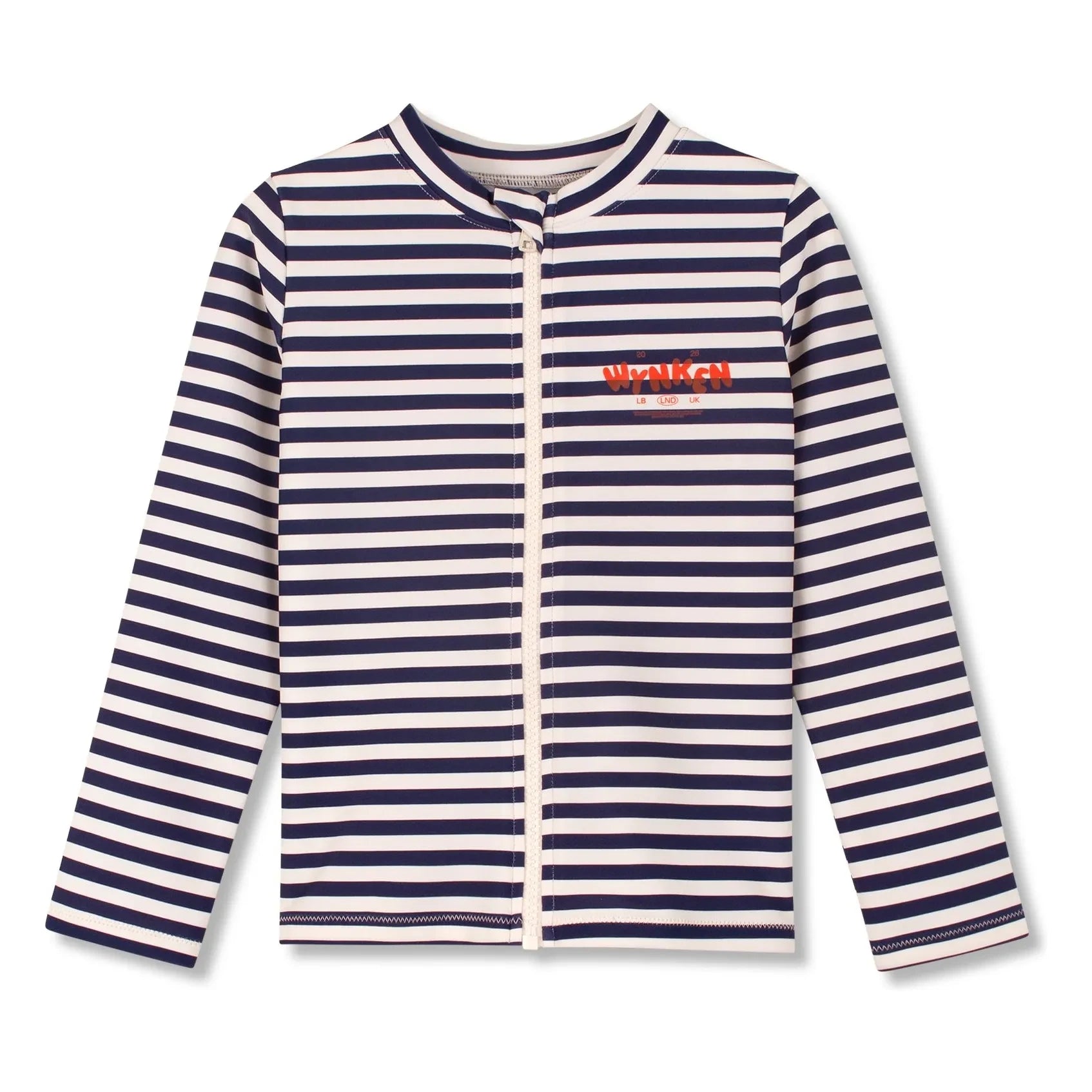 Wynken - Striped UV-Protective Zipper T-Shirt Recycled Fibers | Navy Blue