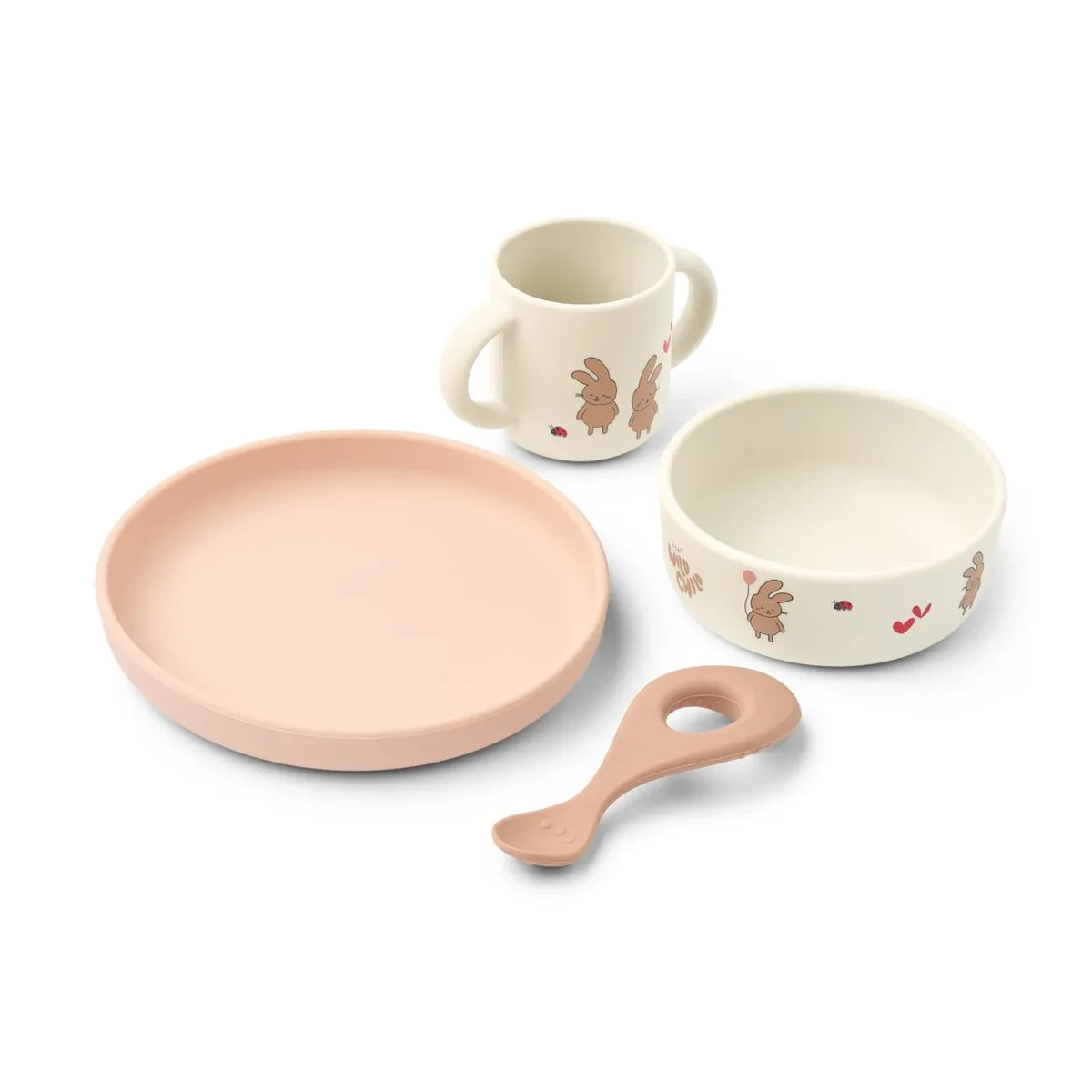 Liewood - Vivi Silikon-Ess-Set - 4-teiliges Set | Wild child/Rosey