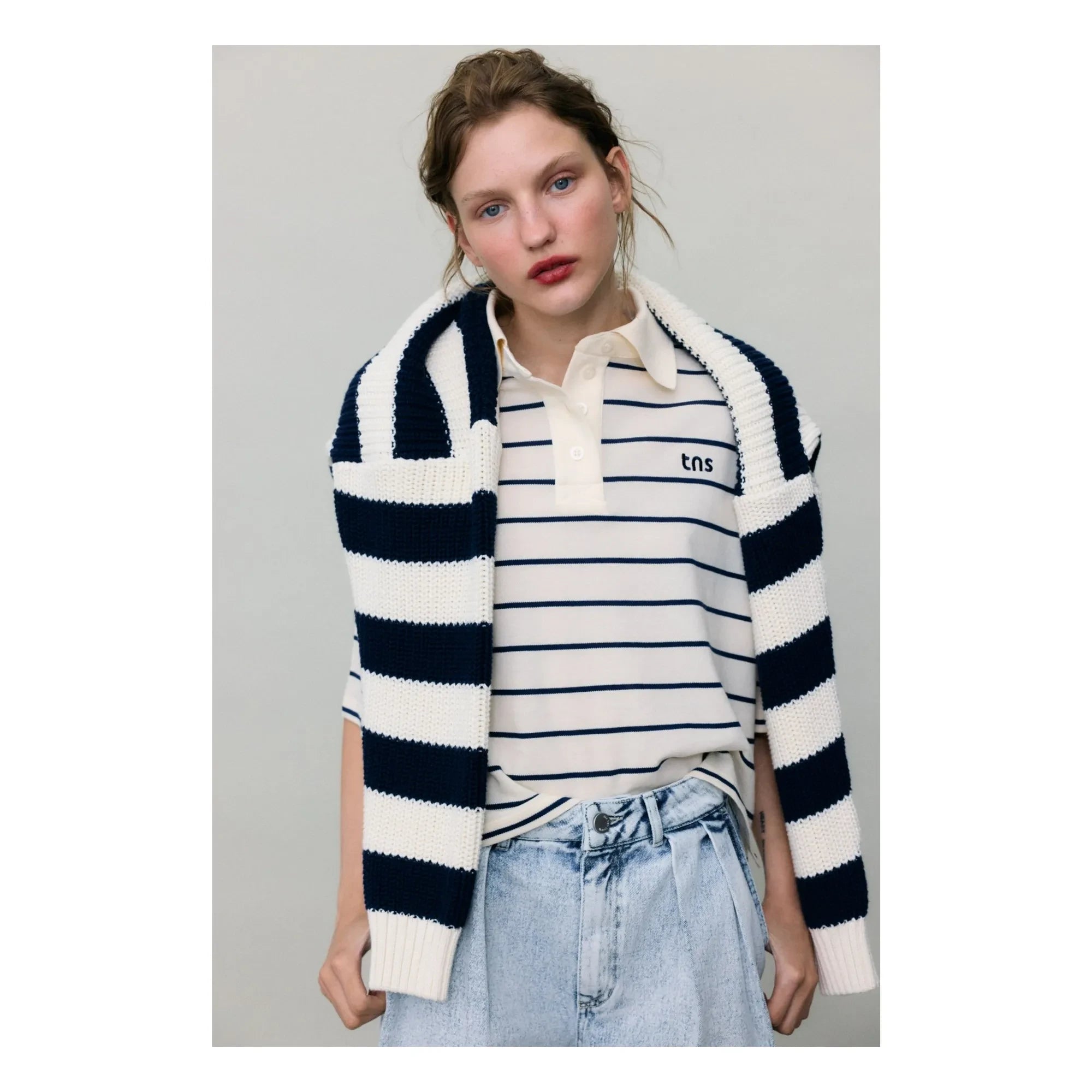 the new society - Pamuklu Bermuda şort | Denim mavisi