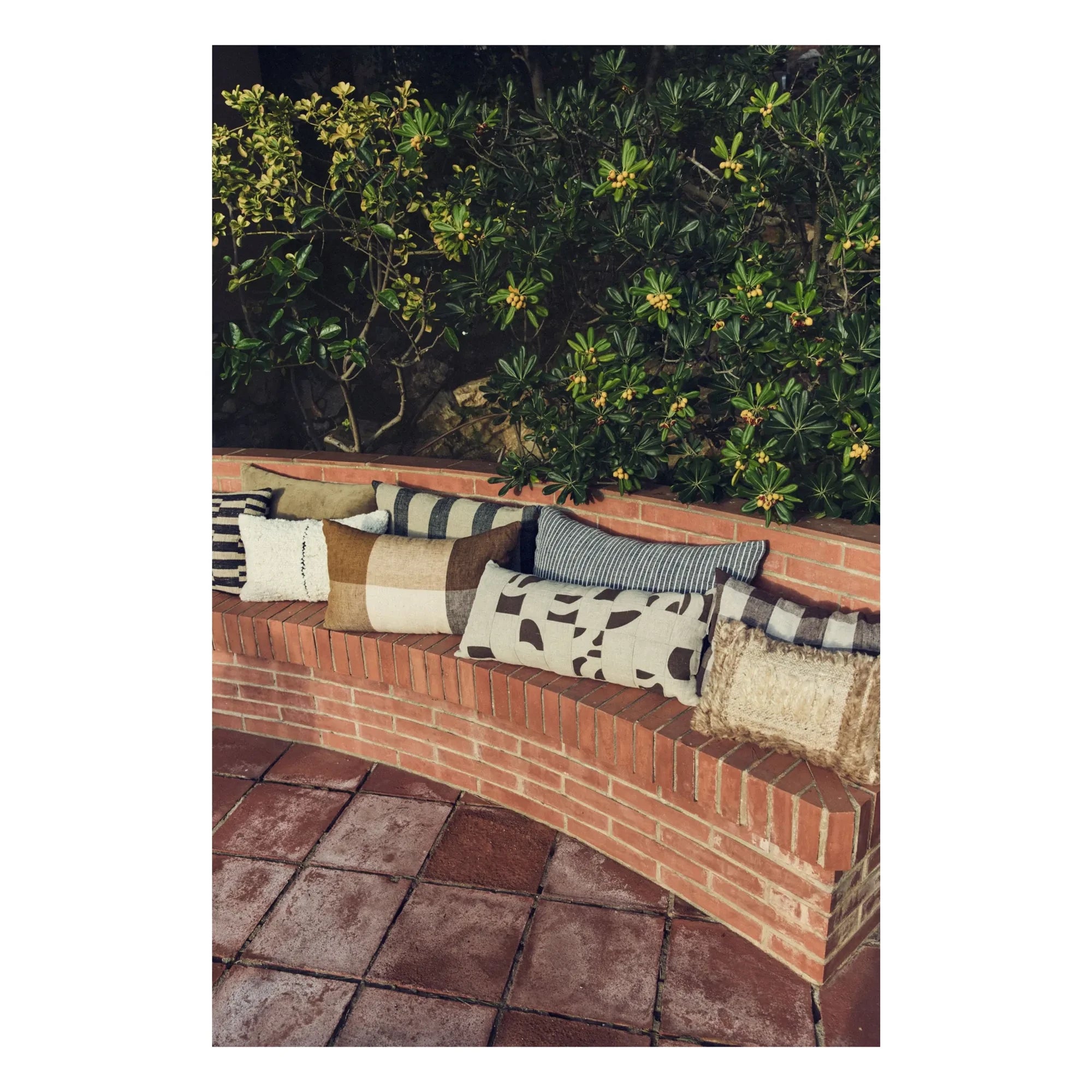 HKliving - Yama Pattern Cushion | Natural