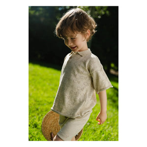 Bayiri - Poloshirt aus Bio-Baumwolle mit Unterwasser-Motiv | Grau