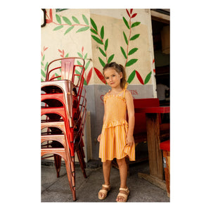Louis Louise - Striped Eden Drawstring Dress | Orange