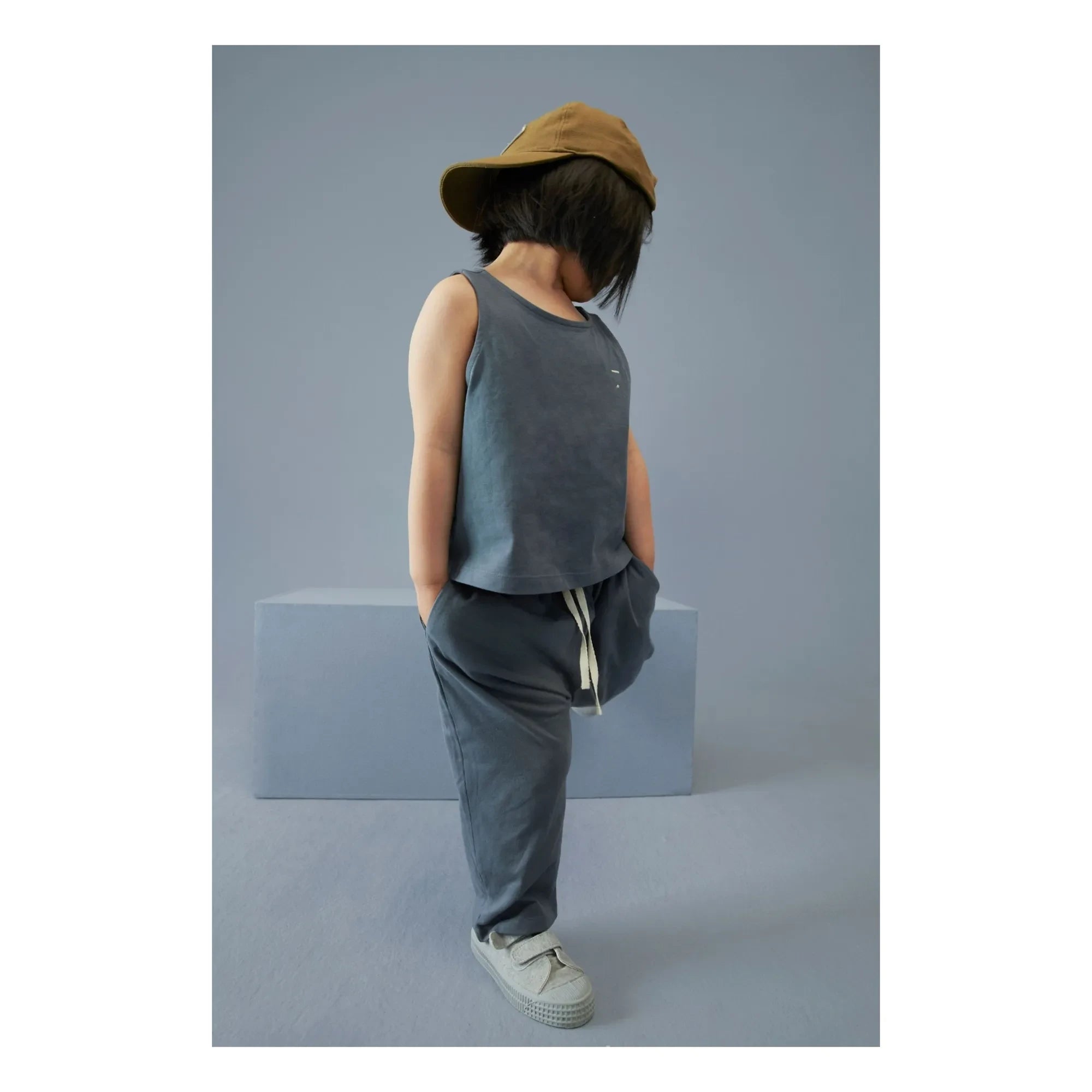 Gray Label - Pantalones de algodón orgánico | Azul grisáceo