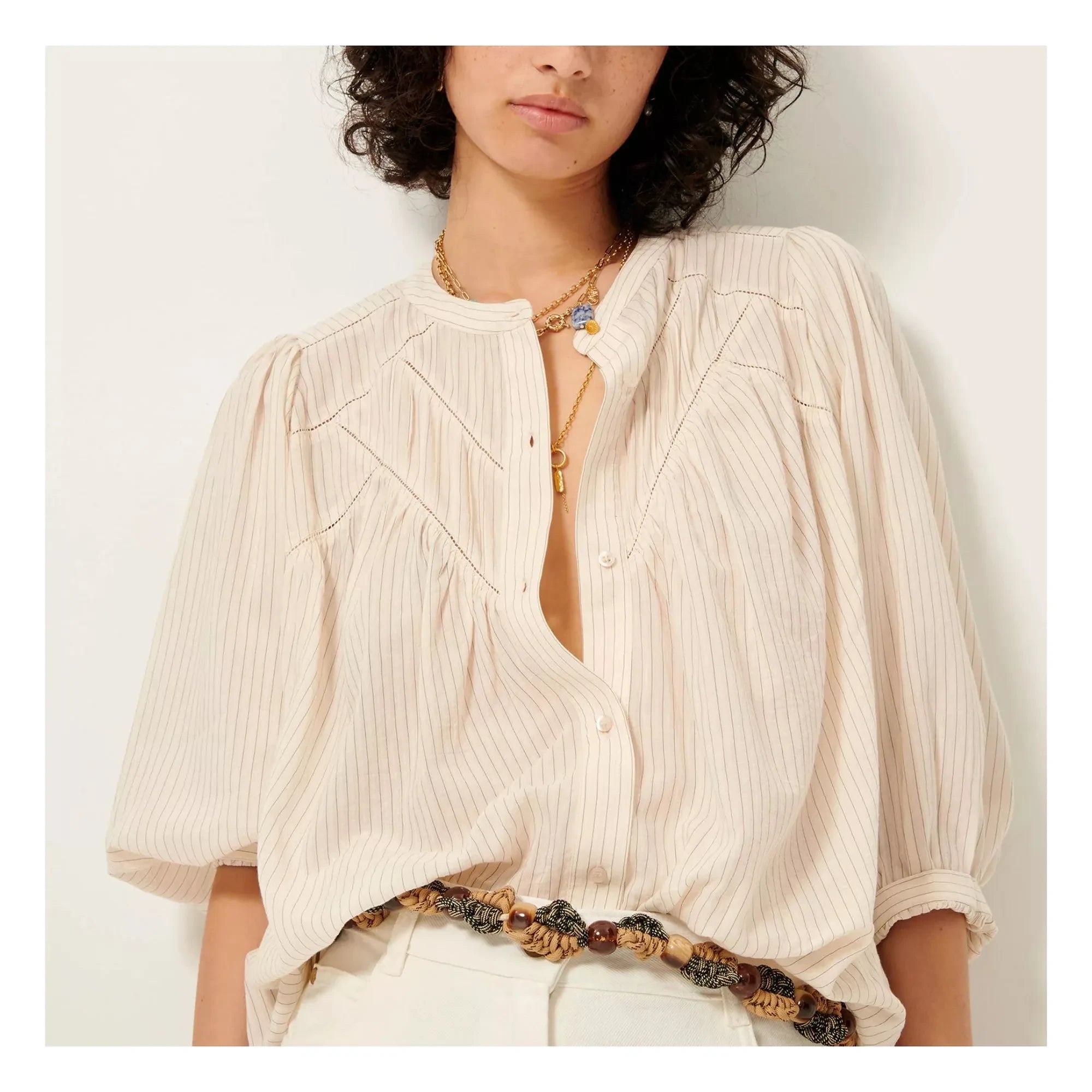 Sessùn - Savi Gestreifte Bluse | Ecru