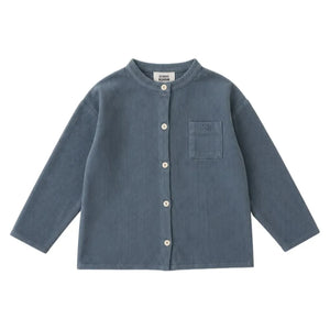 Studio Bohème - Camisa Jim, Terciopelo de algodón orgánico a rayas | Gris azulado