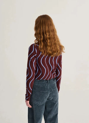 Bobo Choses - Top in cotone biologico a righe psichedeliche | Bordeaux