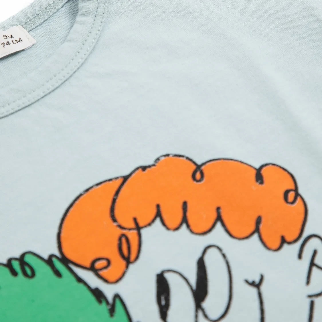 Bobo Choses - Camiseta de Bebé Monstre de Algodón Orgánico | Azul Claro