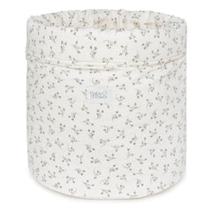 Babyshower - Olive Bloom oyuncak saklama sepeti | Ecru