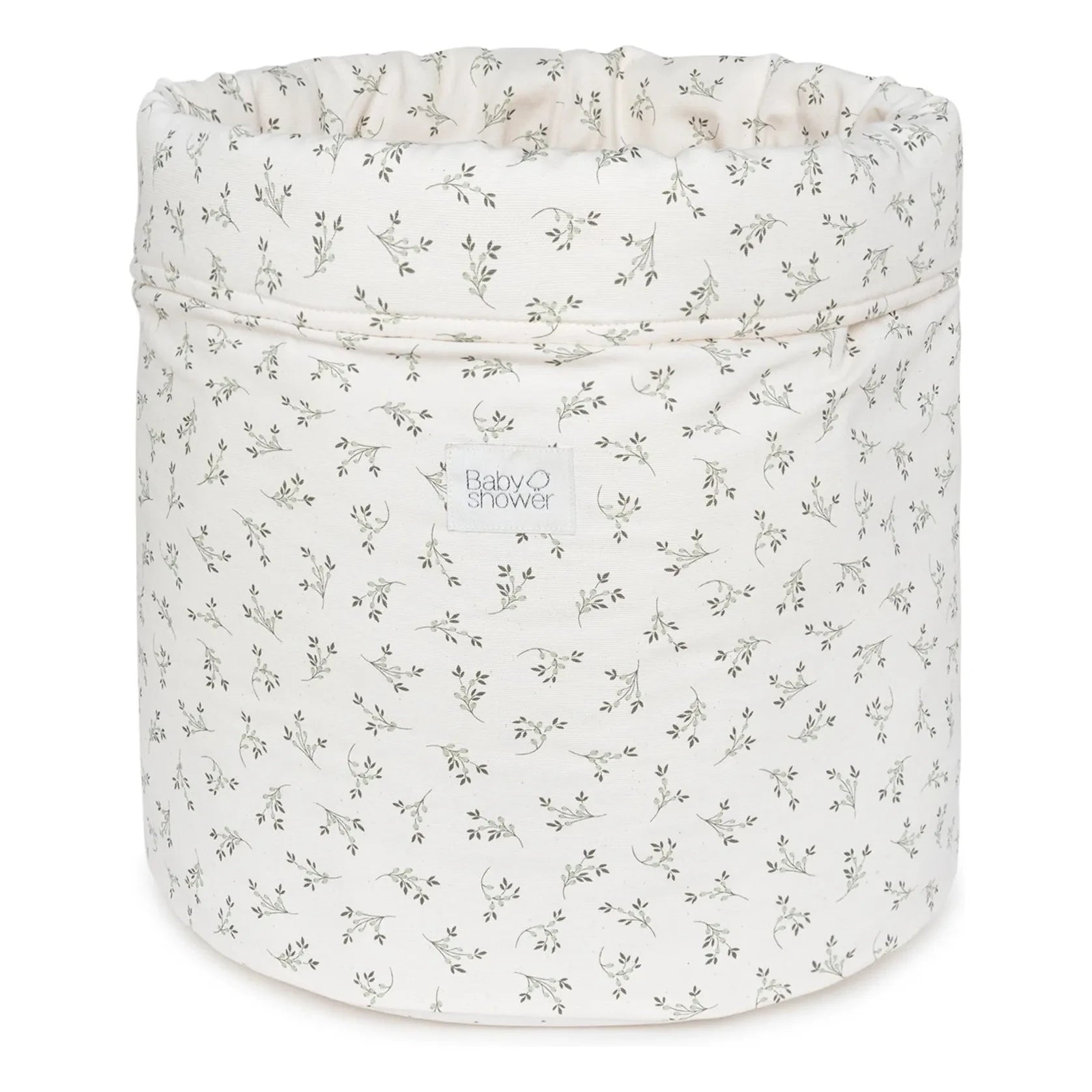 Babyshower - Olive Bloom oyuncak saklama sepeti | Ecru