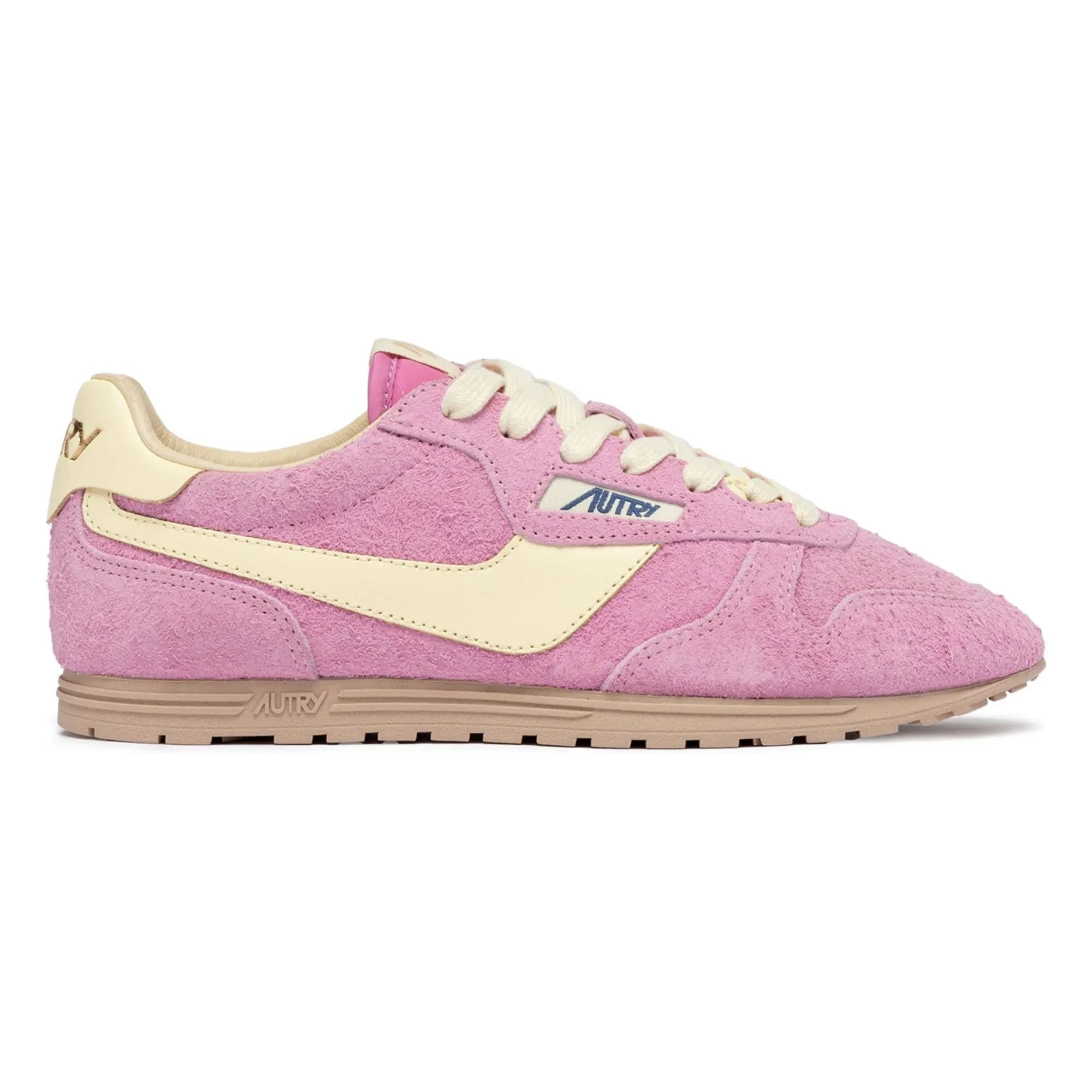 Autry - Windspin Low İki Renkli Süet ve Deri Sneakers | Pembe