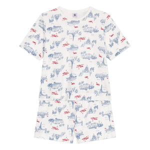 Petit Bateau - Kırık Organik Pamuklu Pijama Şortu | Ecru