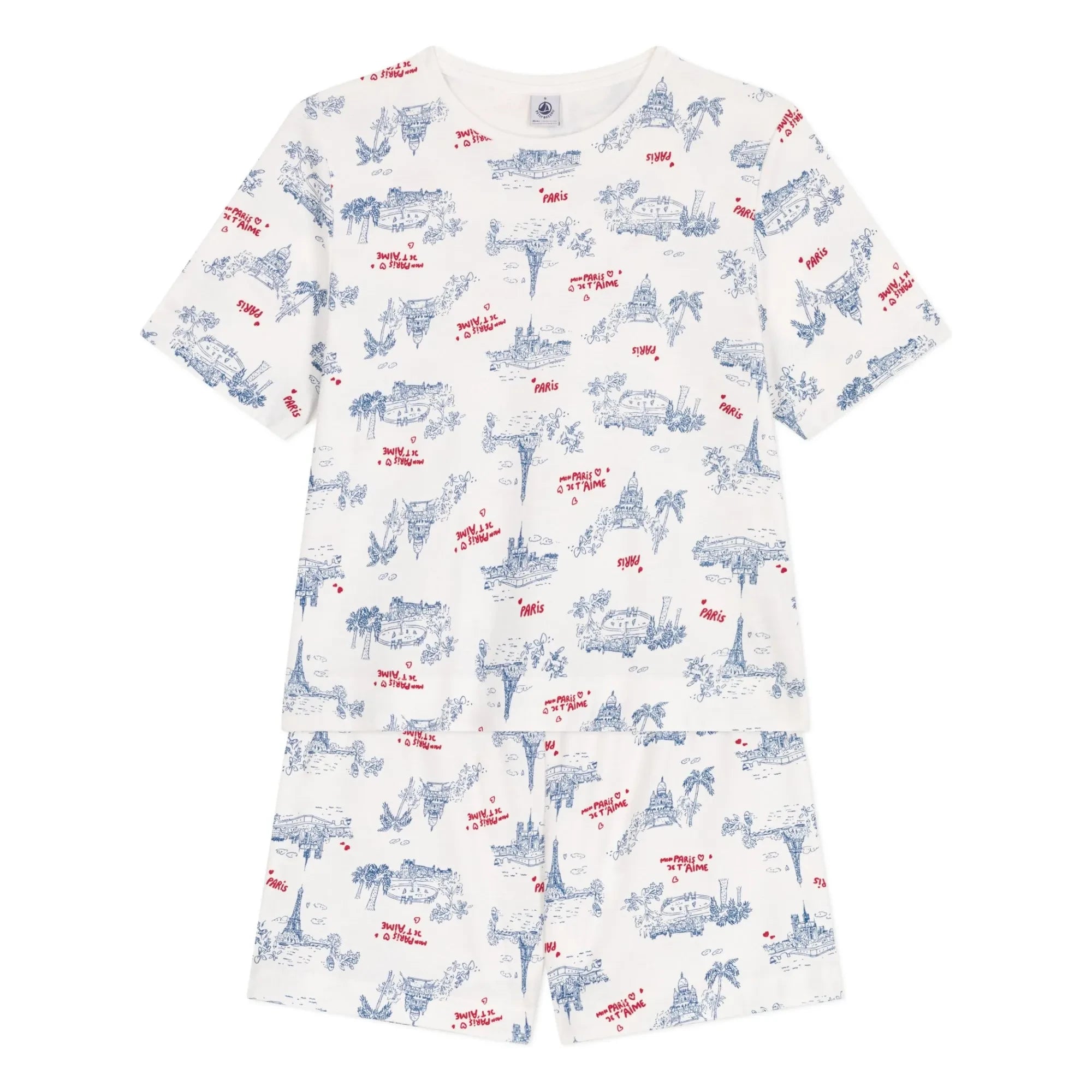 Petit Bateau - Kırık Organik Pamuklu Pijama Şortu | Ecru