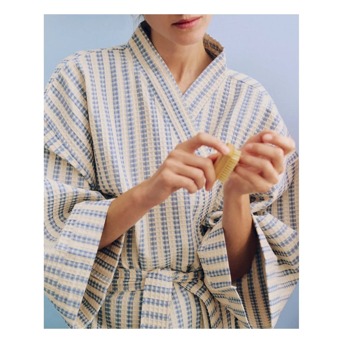 Hay - Waffle Bademantel | Hellblau