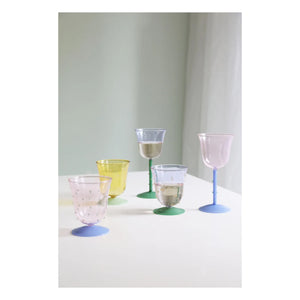 &Klevering - Gepunktete Weingläser - 2er Set | Rosa
