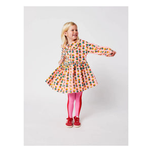 Bobo Choses - Bio-Samt-Kleid mit Schaldetail | Rosa