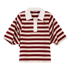 Indee - Çizgili polo tişört | Bordo