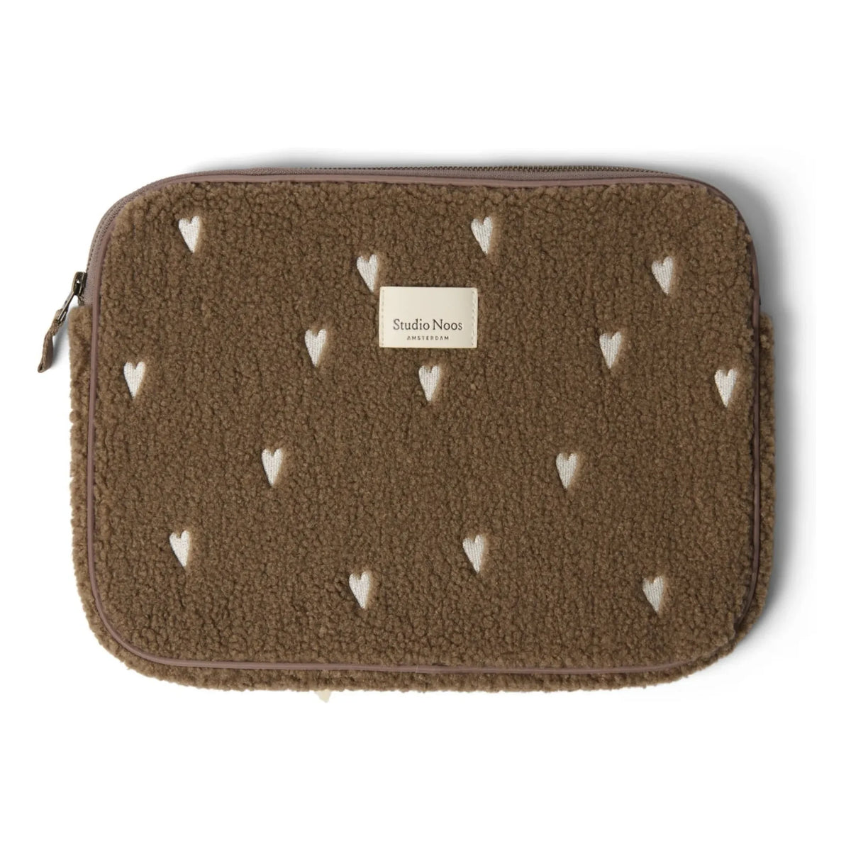 Studio Noos - Heart Patterned Laptop Bag | Brown