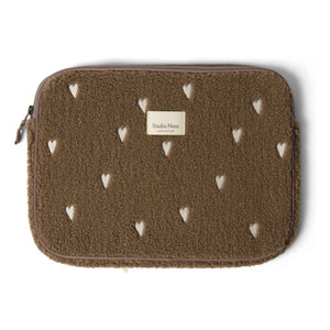 Studio Noos - Heart Patterned Laptop Bag | Brown