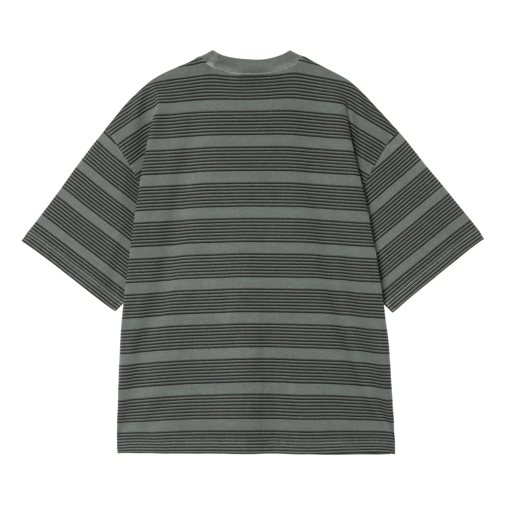 Carhartt WIP - Hanson Çizgili Tişört | Gri-yeşil