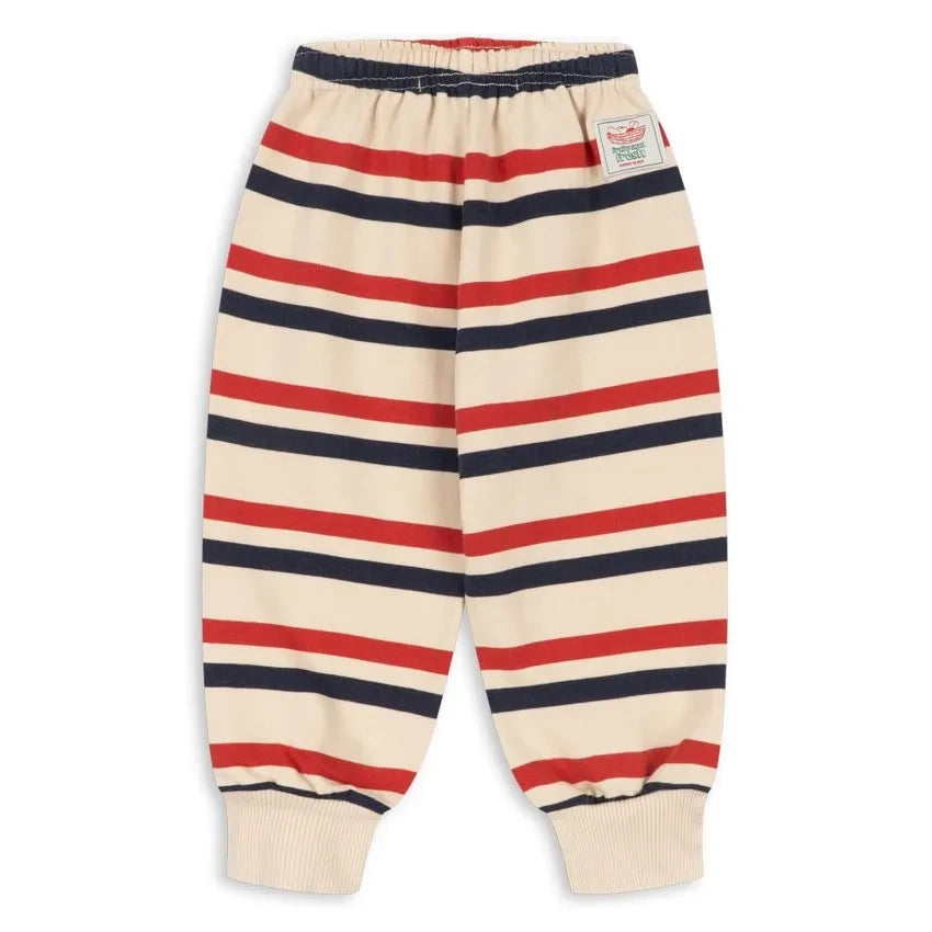 Konges Sløjd - Pantalones Jogger de Algodón Orgánico a Rayas Loupy | Beige