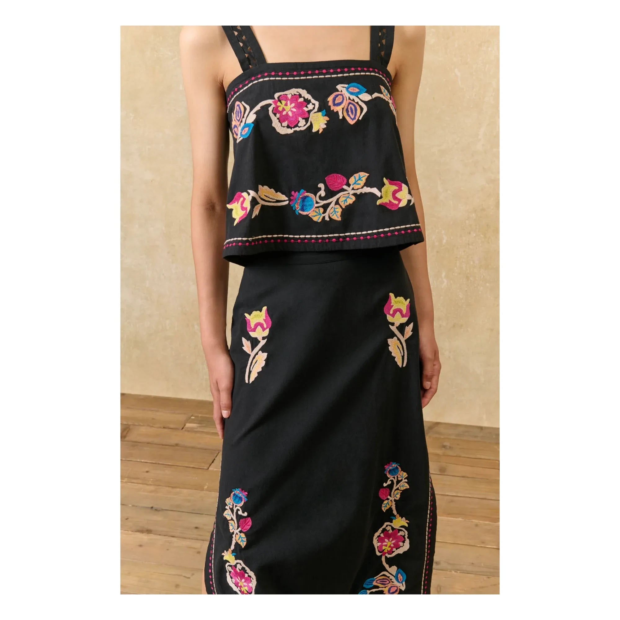 Louise Misha - Amarante Organic Cotton Skirt | Black