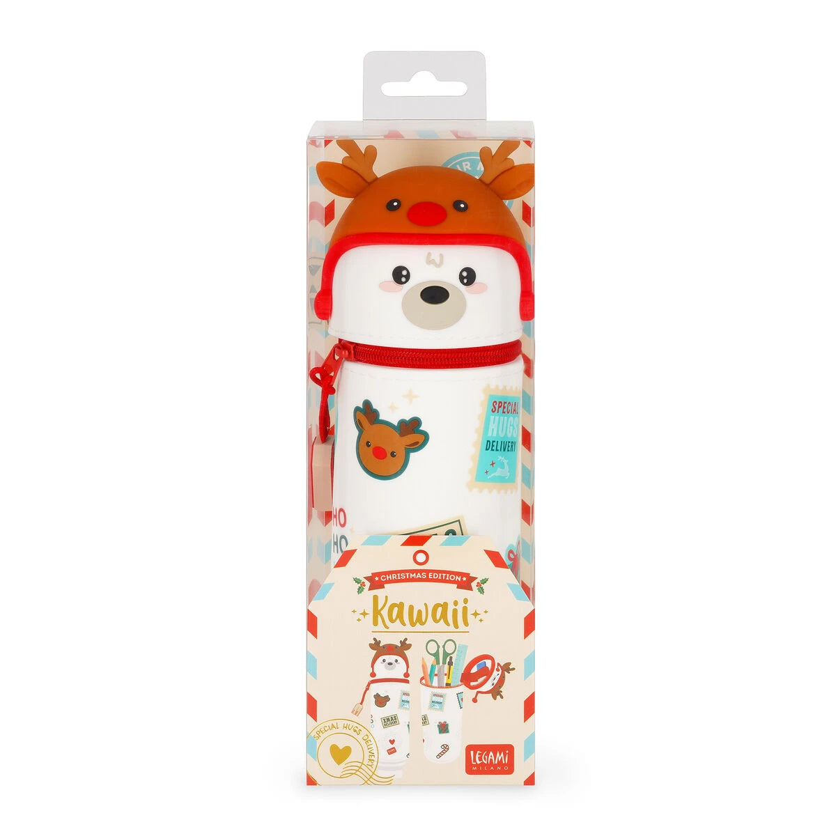 Legami - Παιχνιδιάρικη κασετίνα σιλικόνης 2 σε 1 Polar Bear - Kawaii