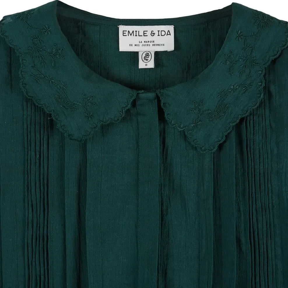 Emile et Ida - Blusa Vintage Elisabeth | Verde Bosque