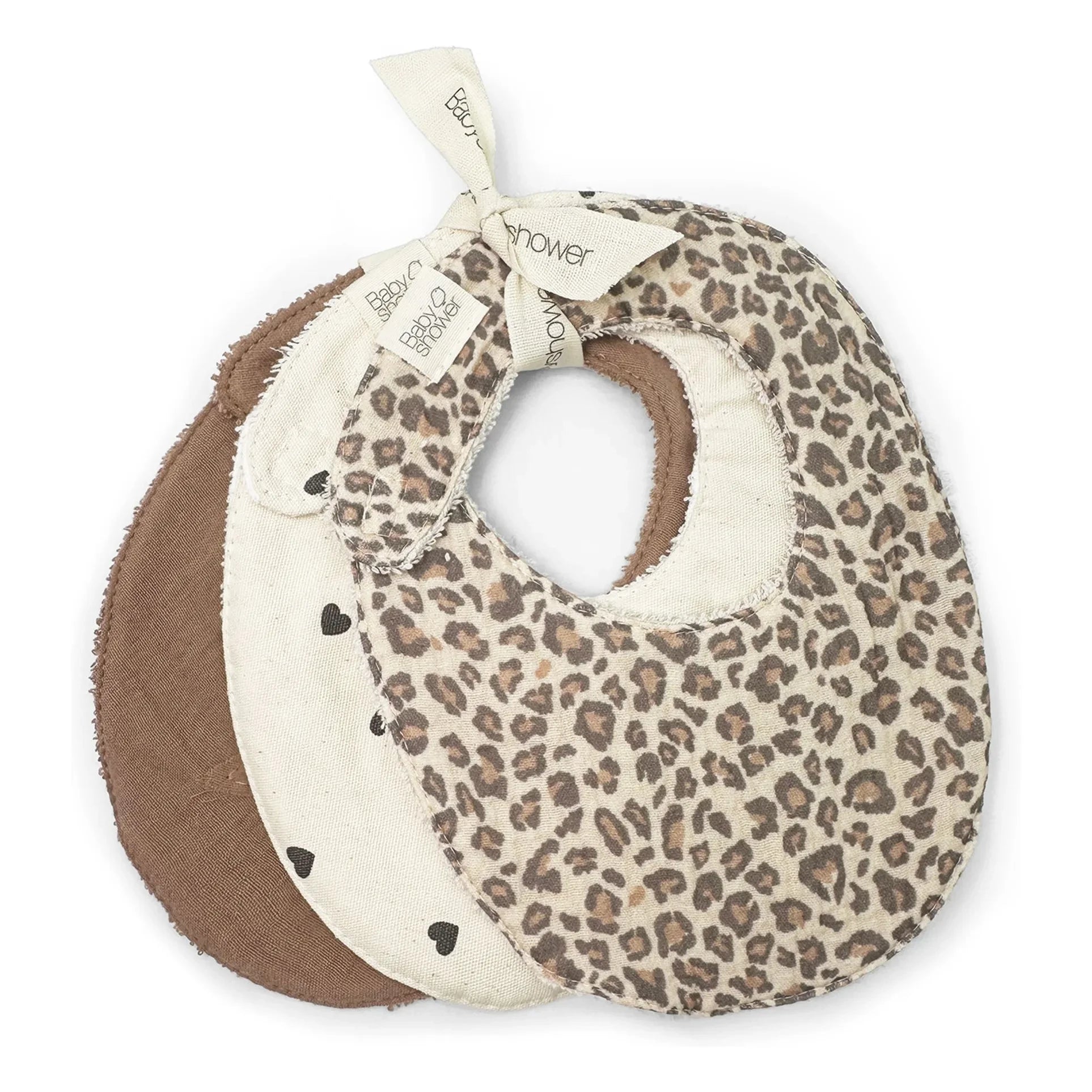 Babyshower - Lätzchen-Set mit Leopardenmuster, 3-teilig