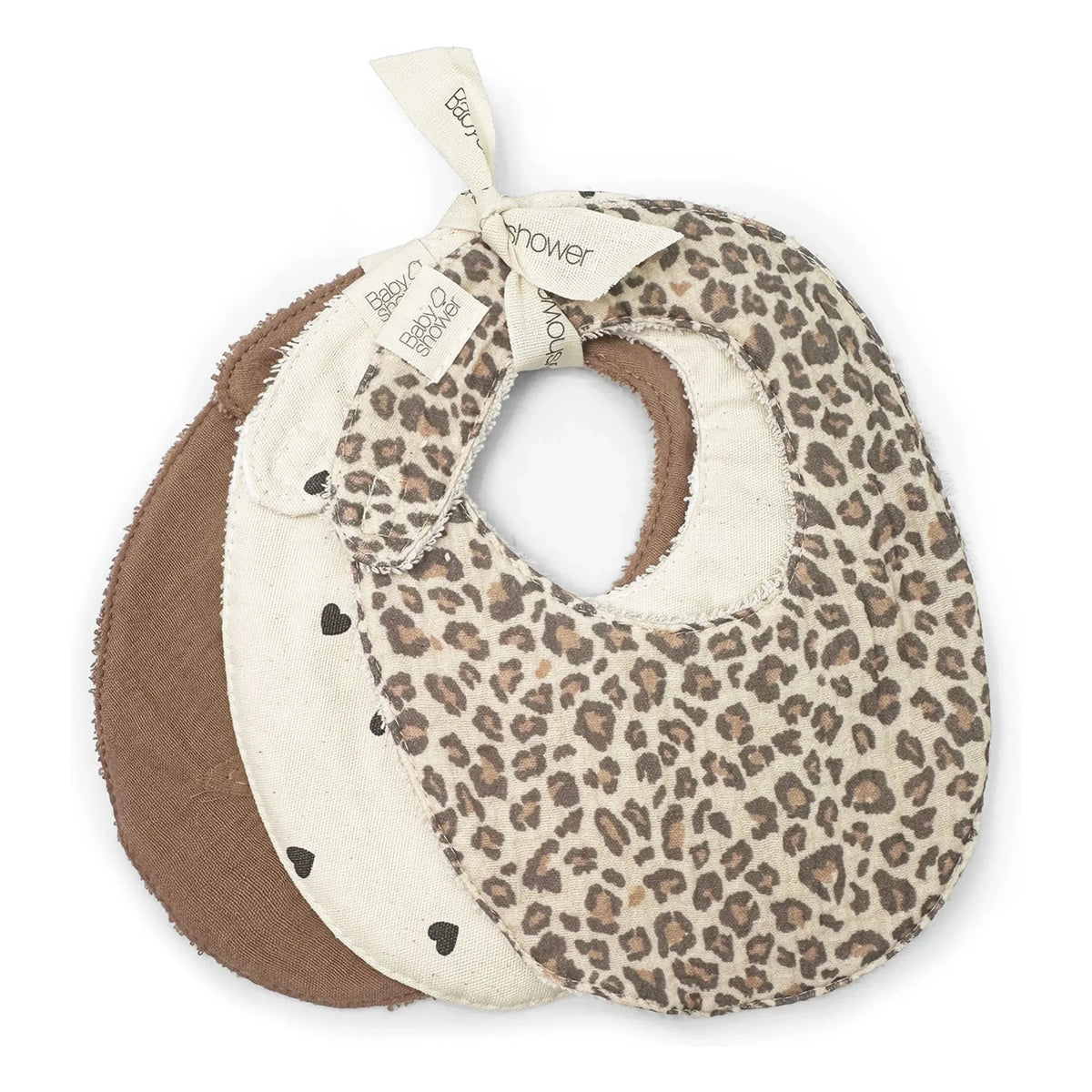 Babyshower - Lätzchen-Set mit Leopardenmuster, 3-teilig