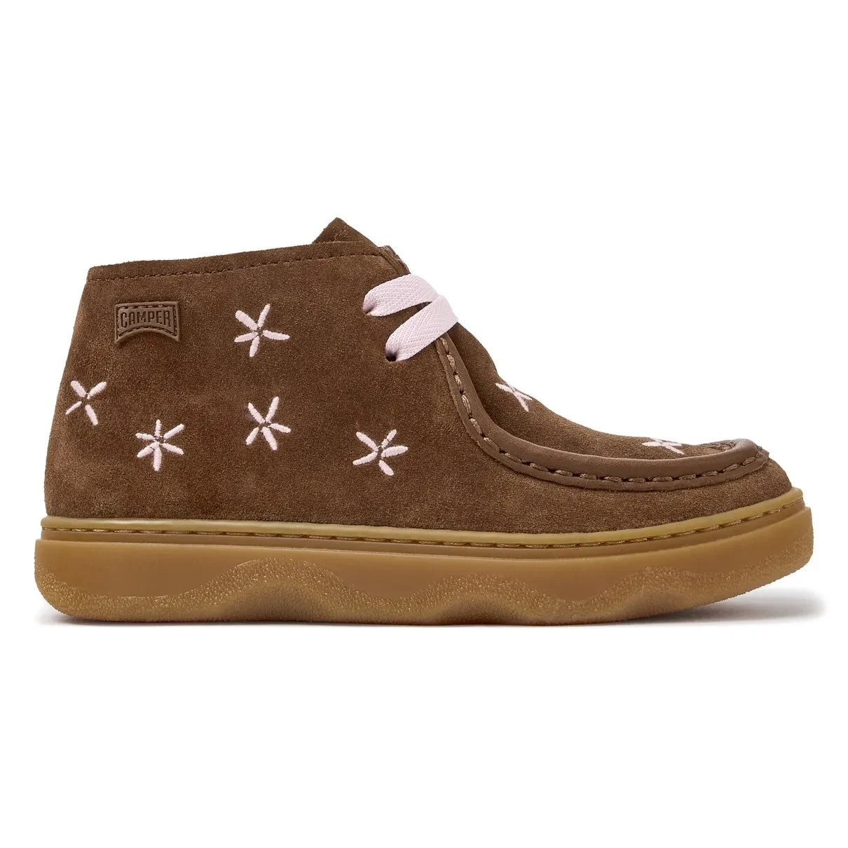Camper - Çiçekli Kiddo Bağcıklı Botlar | Kahverengi