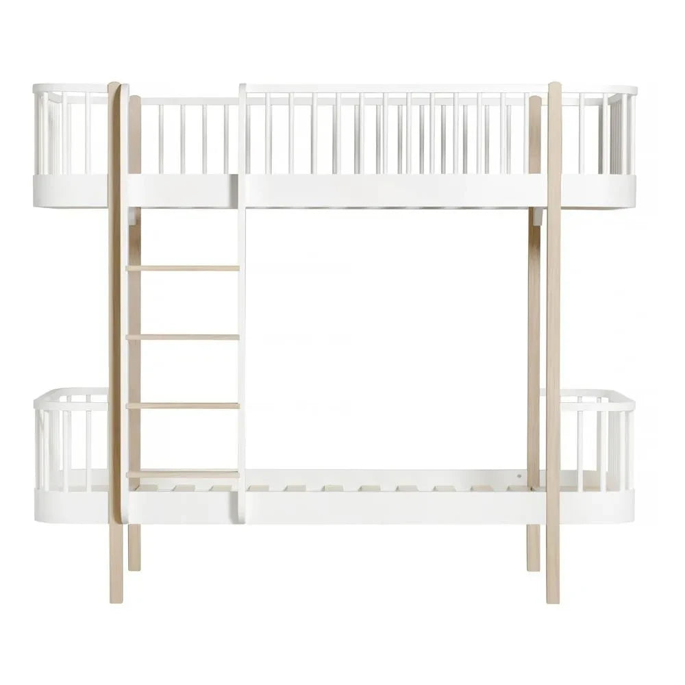 Oliver Furniture - Ön Merdivenli Meşe Renkli Ahşap Ranza 90x200cm