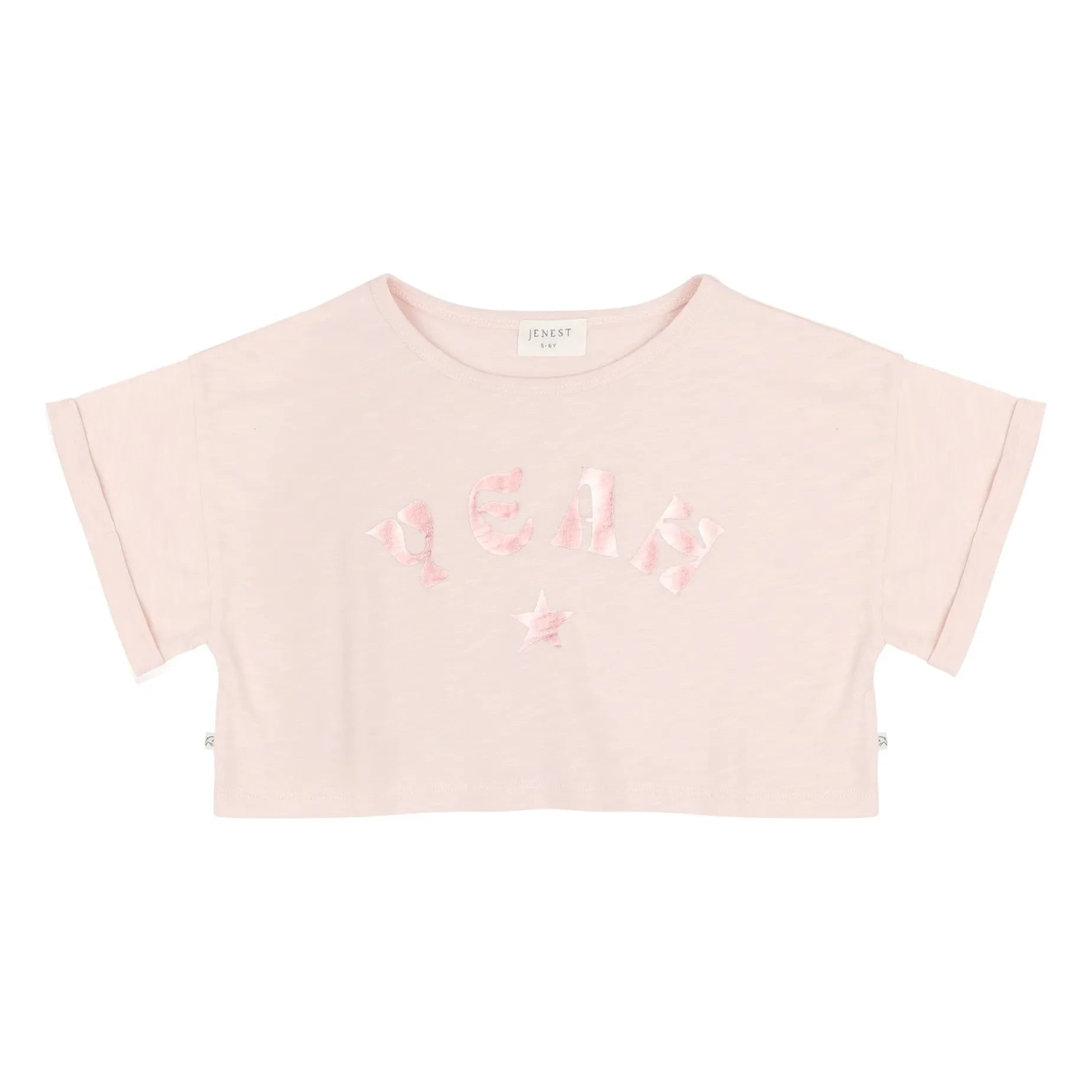 Jenest - Lizzy Yeah Crop Tişört Organik pamuk | Soluk Pembe